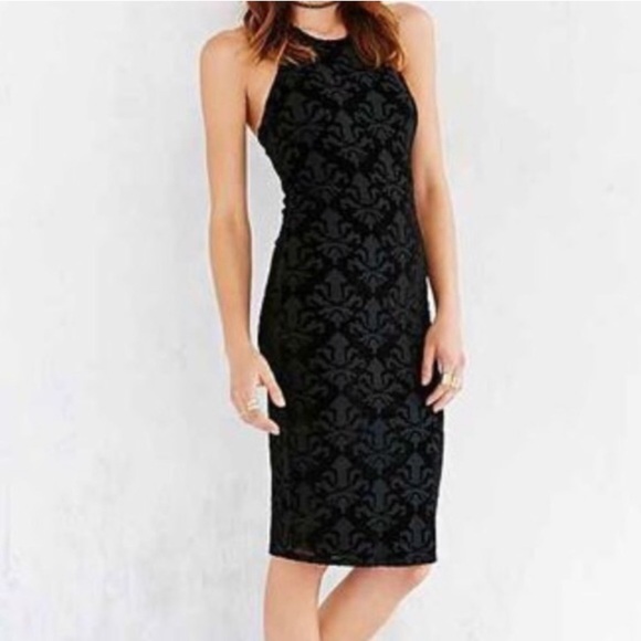 Urban Outfitters Dresses & Skirts - Urban Outfitters - Pins and Needles Baroque Black Velvet Midi Dress - Small
